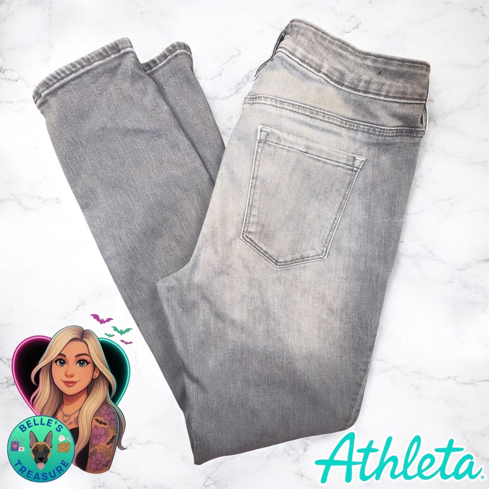 Athleta Jeans Women's 6 Gray Wash Denim Sculpt Skinny Shaping Strech High Rise